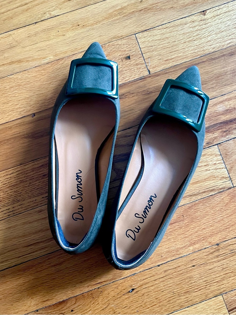 DU SIMÓN Green Suede Pointy Flat Balletina Shoes 36